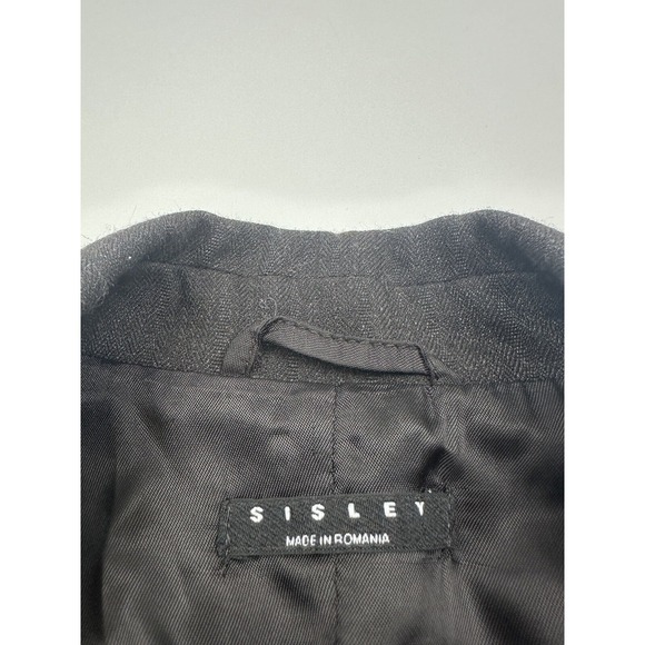 Sisley Jacket Women 40 Two Piece Skirt Suit Set Stretch Dark Gray - Picture 3 of 13